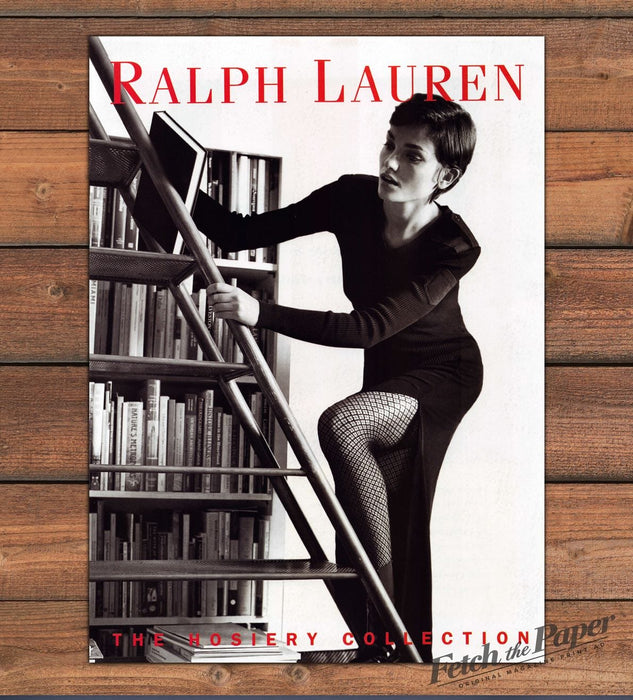 Ralph Lauren Hosiery Collection Fishnet Tights Library Print Ad 1997 1990s