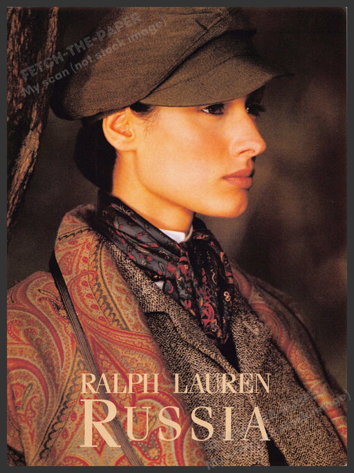 Ralph Lauren Russia 1990s Print Advertisement 1993 Fashion Model Clothing Fetch-the-Paper