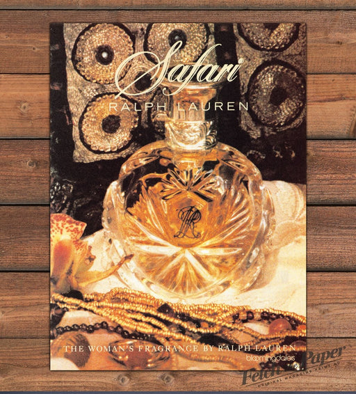 Ralph Lauren Safari Fragrance Bottle With Beads Print Ad 1993 1990s