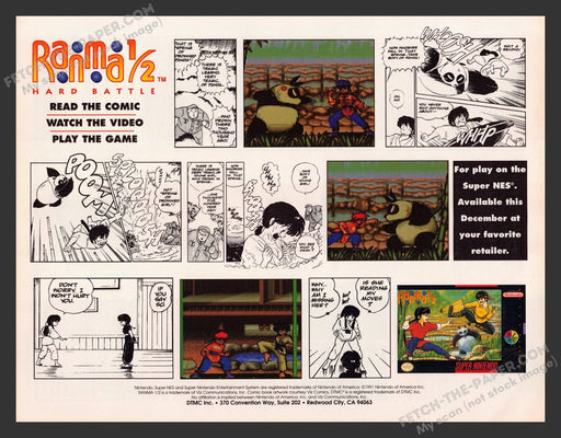 Ranma 1/2 Comic Video Game 1990s Print Advertisement Ad 1991