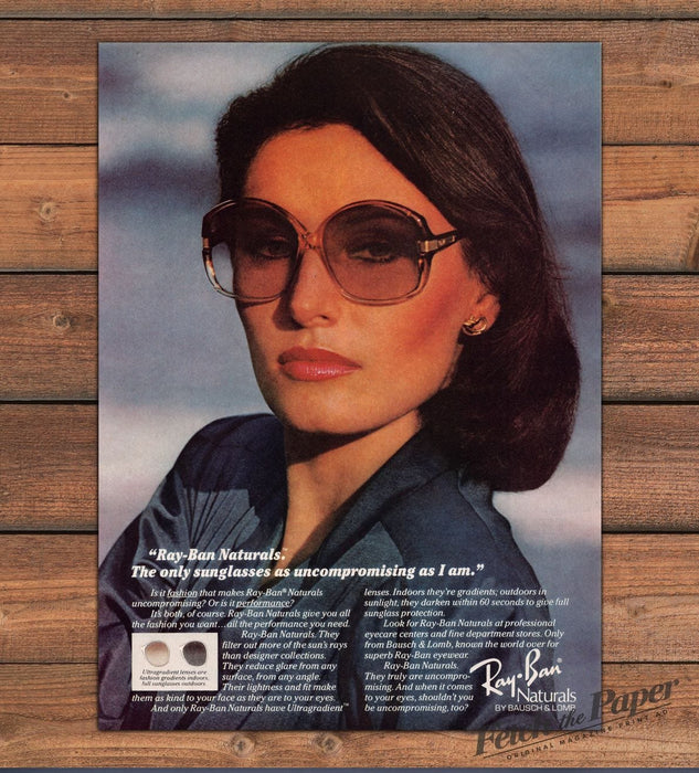 Ray-Ban Naturals Sunglasses Bausch Lomb Portrait Print Ad 1981 1980s