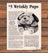 RBM Plush Puppy Wrinkly Shar Pei Stuffed Animal Mail Order Print Ad 1986 1980s