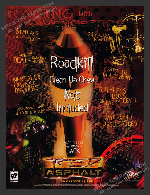 Red Asphalt 1990s Video Game Print Advertisement Ad 1997