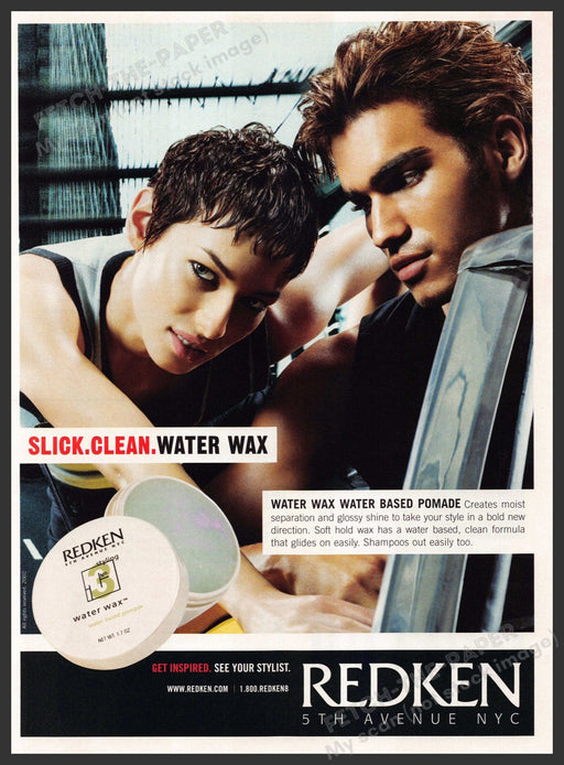 Redken 2000s Print Advertisement Ad 2002 Couple Water Wax Redken