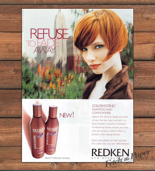 Redken Color Extend Shampoo Conditioner Red Bob NYC Print Ad 1997 1990s