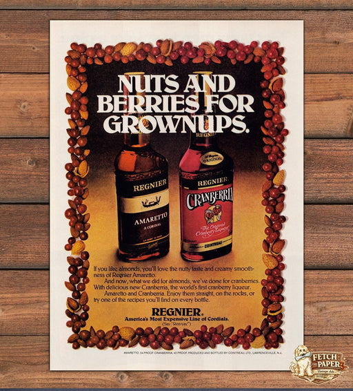 Regnier Amaretto Cranberria Nuts and Berries for Grownups Print Ad 1978 1970s
