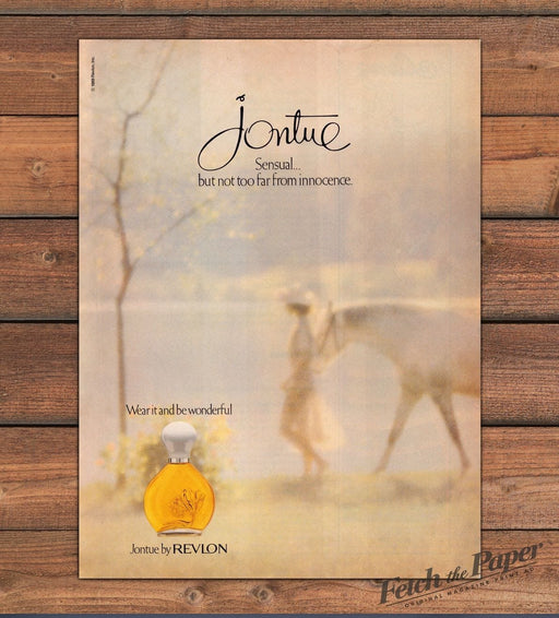 Revlon 1980s Magazine Print Advertisement 1988 Jontue Sensual Horse