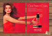 Revlon Unforgettable One Perfect Coral Cindy Crawford Print Ad 1988 1980s (2pgs)