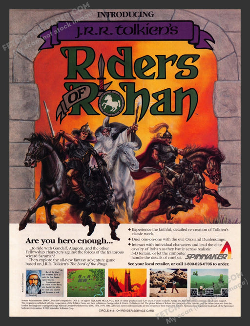 Riders of Rohan Video Game 1990s Print Advertisement Ad 1990