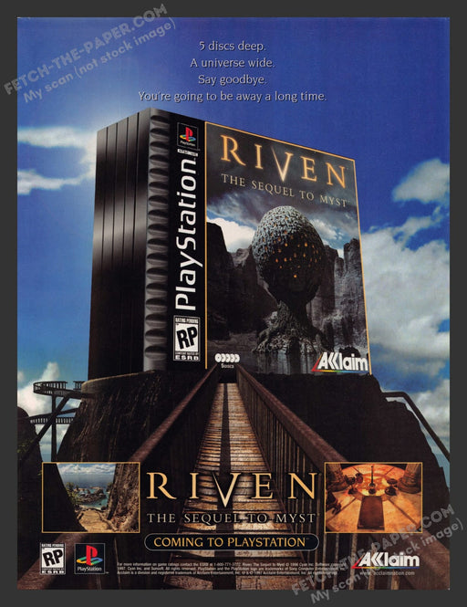 Riven: The Sequel to Myst 1990s Video Game Print Advertisement Ad 1997