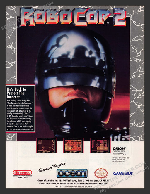 Robocop 2 Video Game 1990s Print Advertisement Ad 1991
