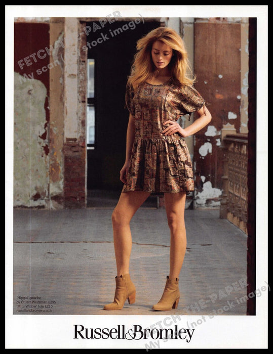 Russell & Bromley 2010s U.K. Magazine Print Ad 2013 Legs Blonde Dilapidated