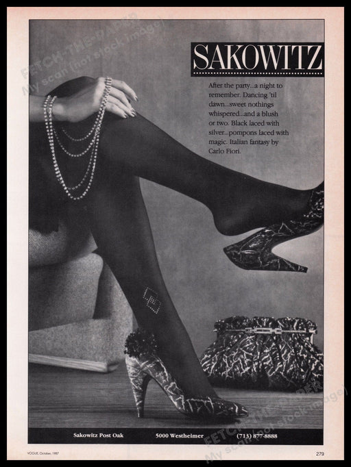 Sakowitz 1980s Print Advertisement Ad 1987 Fetch the Paper!