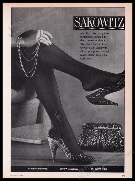 Sakowitz 1980s Print Advertisement Ad 1987 Fetch the Paper!