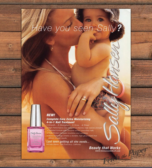 Sally Hansen Michele Merkin Woman Kissing Baby Nails Print Ad 2008 2000s