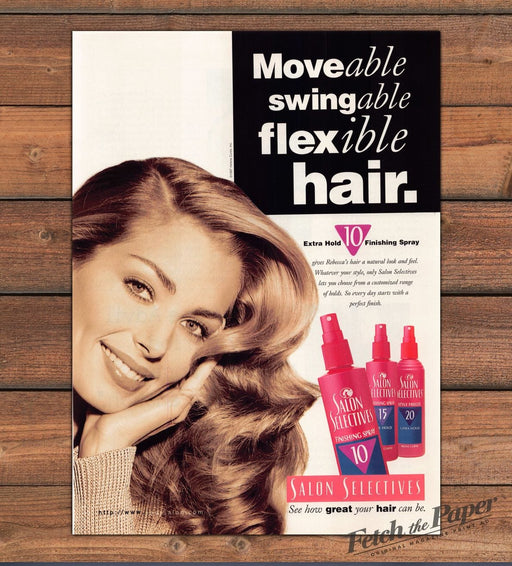 Salon Selectives Finishing Spray Big Hair Moveable Swingable Print Ad 1997 1990s