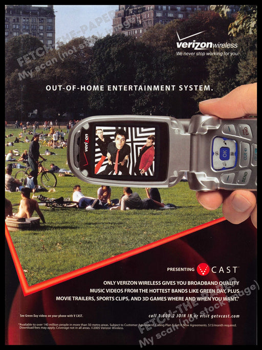 Samsung V Cast Verizon Wireless Green Day 2000s Print Advertisement Ad 2005