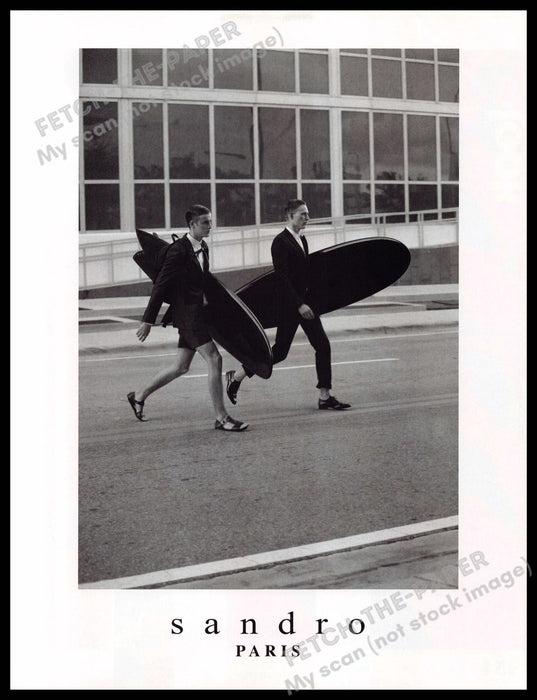 Sandro Paris 2010s U.K. Magazine Print Ad 2013 Surfers Dressed Up Guys Streets