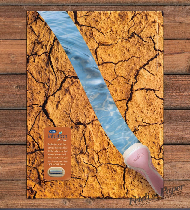 Schick Intuition Plus Razor Cracked Earth and Water Print Ad 2008 2000s