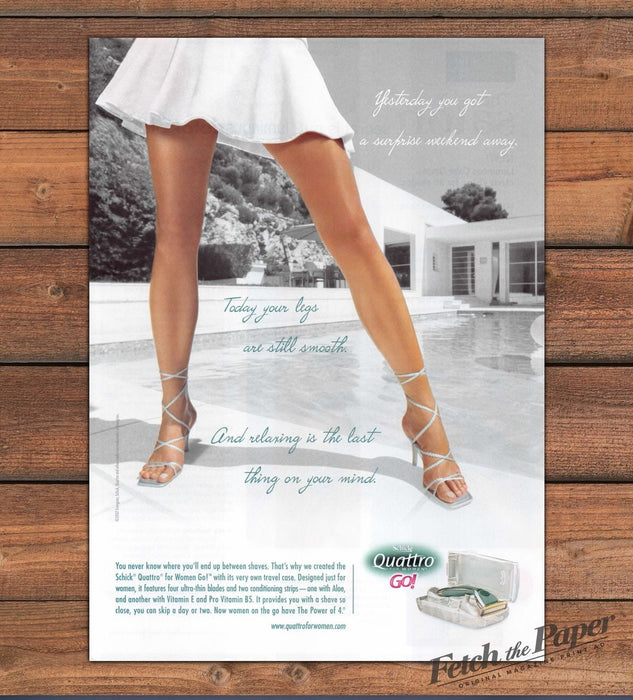 Schick Quattro for Women Go Long Legs Heels Print Ad 2007 2000s