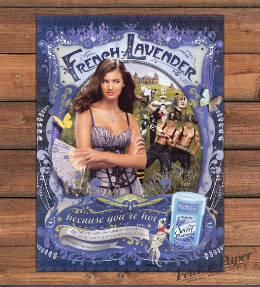 Secret Deodorant French Lavender 2000s Print Advertisement 2007 Beefy Men