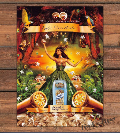 Secret Platinum Kuku Coco Butter Promo 2000s Print Advertisement 2008