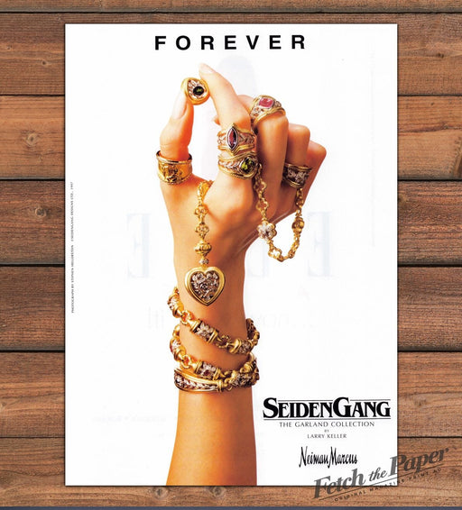 Seidengang Garland Gold Rings Bracelets Hand Print Ad 1997 1990s