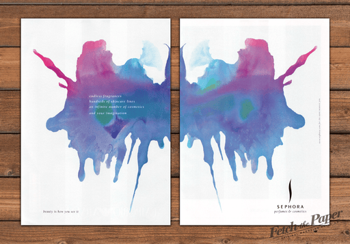 Sephora Rorschach Test Ink Blot Watercolor Perfumes Print Ad 1999 1990s (2pgs)