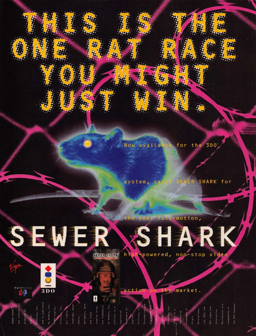 Sewer Shark Video Game 1990s Print Advertisement Ad 1993