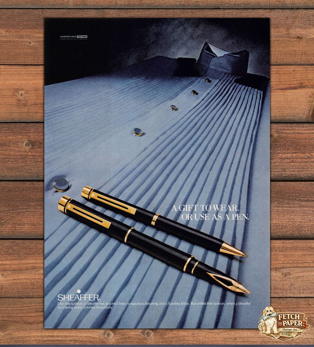 Sheaffer Pen Set Gift to Wear or Use Fountain Ballpoint Print Ad 1981 1980s