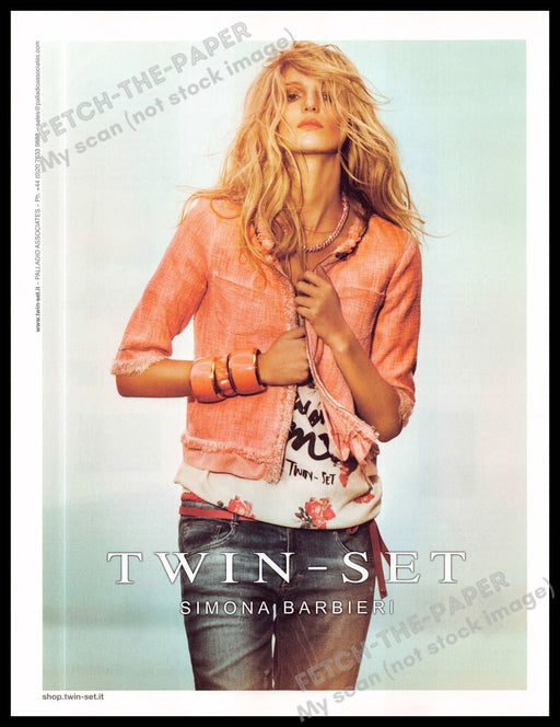 Simona Barbieri 2010s U.K. Magazine Print Ad 2013 Twin-Set Blonde Fashion Model