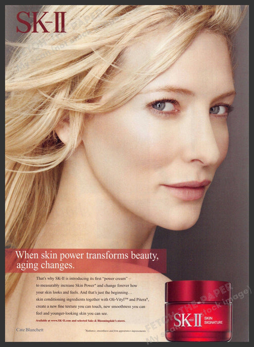 SK-II Cate Blanchett 2000s Print Advertisement 2009 Skin "Transforms beauty" Fetch-the-Paper