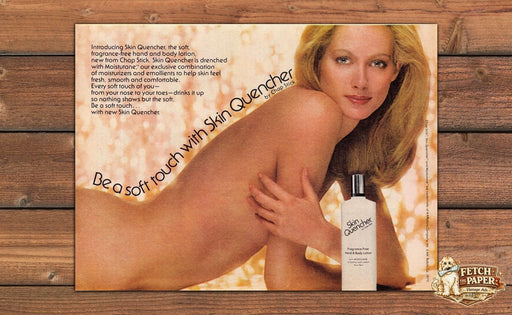 Skin Quencher by Chap Stick Lotion Soft Touch Artistic Nude Print Ad 1977 1970s