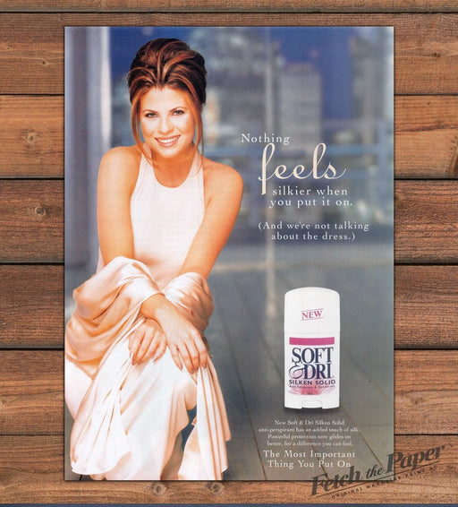 Soft & Dri Yasmine Bleeth 1990s Print Advertisement Ad 1997