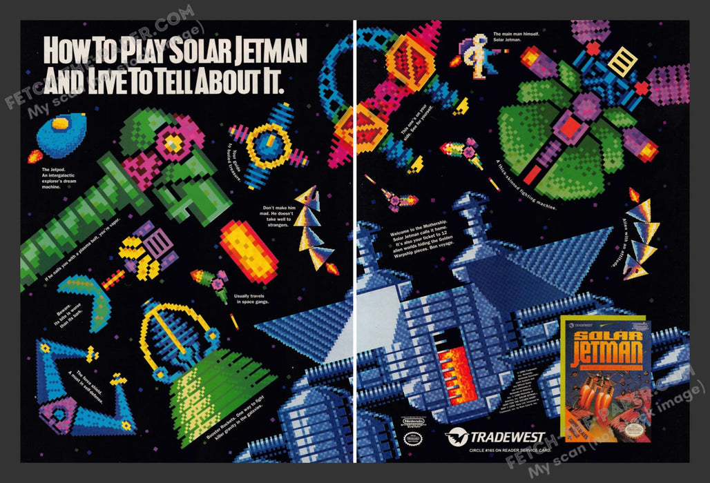 Solar Jetman Video Game 1990s Print Advertisement (2 Page) Ad 1990