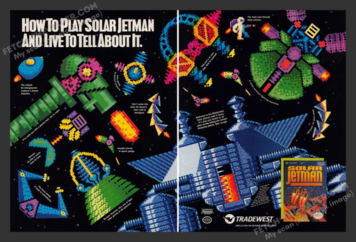 Solar Jetman Video Game 1990s Print Advertisement (2 Page) Ad 1990