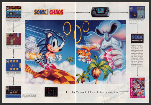 Sonic The Hedgehog Chaos Video Game 1990s Print Advertisement Ad (2 Page) 1994