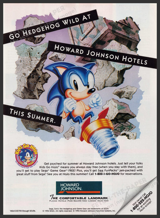 Sonic the Hedgehog Video Game 1990s Print Advertisement Ad 1994