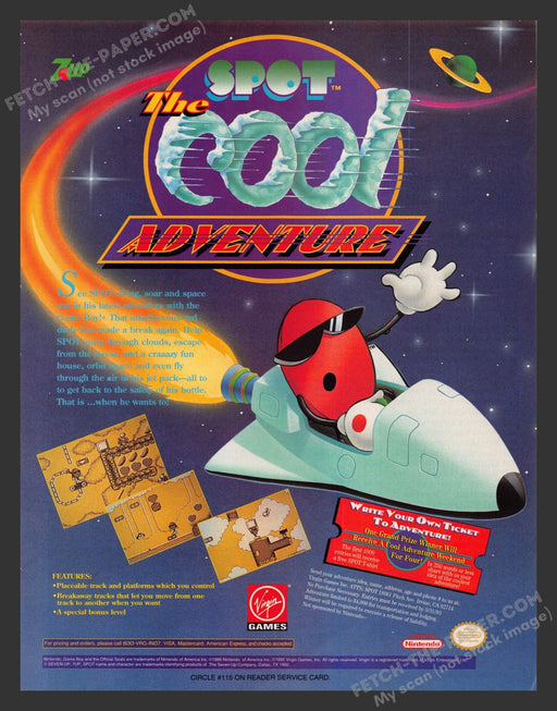 Spot: The Cool Adventure Video Game 1990s Print Advertisement Ad 1992