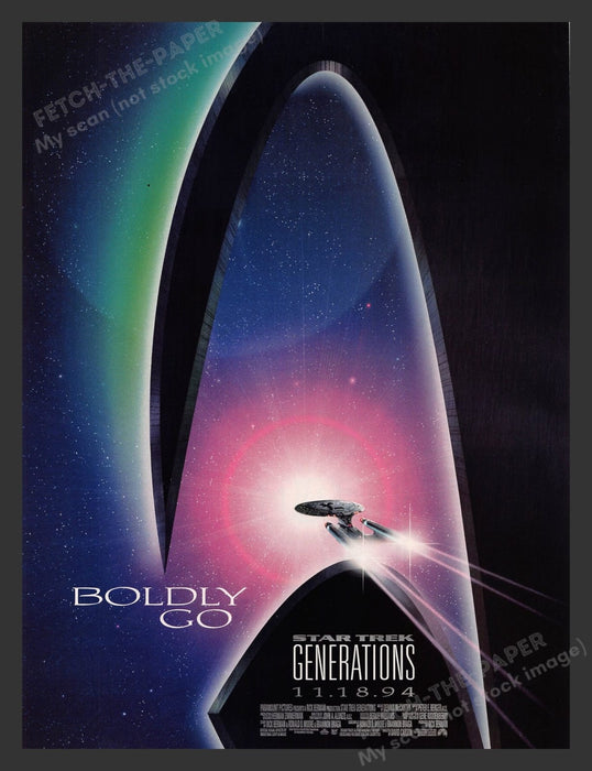 Star Trek Generations Movie Promo Release 1990s Print Advertisement Ad 1994