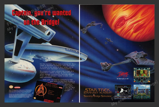Star Trek Starfleet Academy Video Game 1990s Print Advertisement 2 Page Ad 1994
