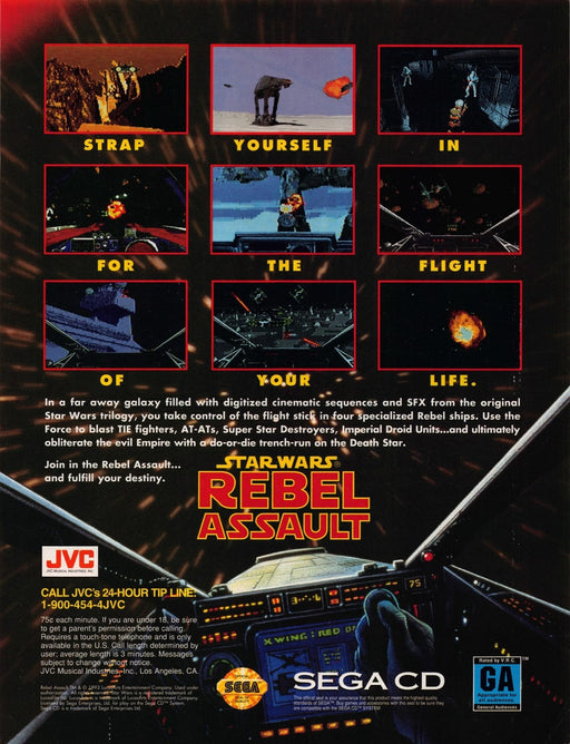 Star Wars: Rebel Assault Video Game 1990s Print Advertisement Ad 1993