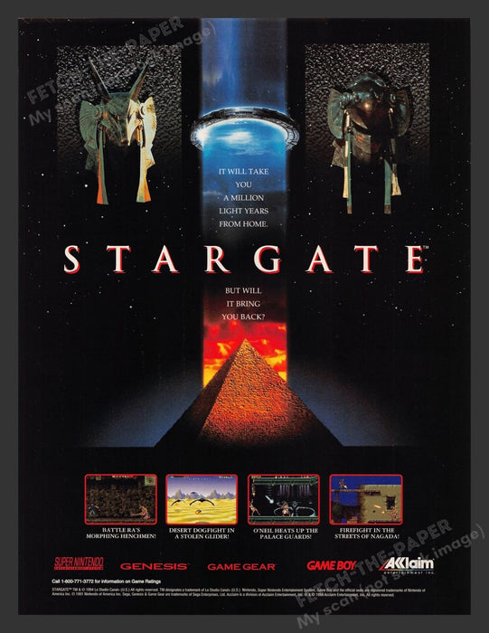 Stargate Video Game 1990s Print Advertisement Ad 1995