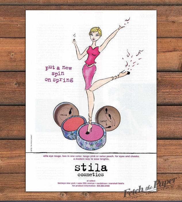 Stila Cosmetics Eye Rouge Illustrated Dancer Tango Salsa Print Ad 1998 1990s
