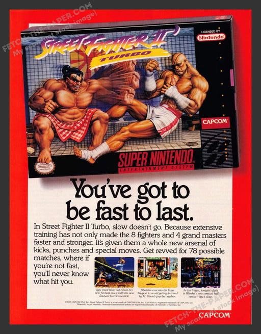 Street Fighter II Turbo Video Game 1990s Print Advertisement Ad 1993