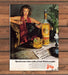 Strega Liqueur Black Panther Little Witch Woman Red Gown Print Ad 1977 1970s
