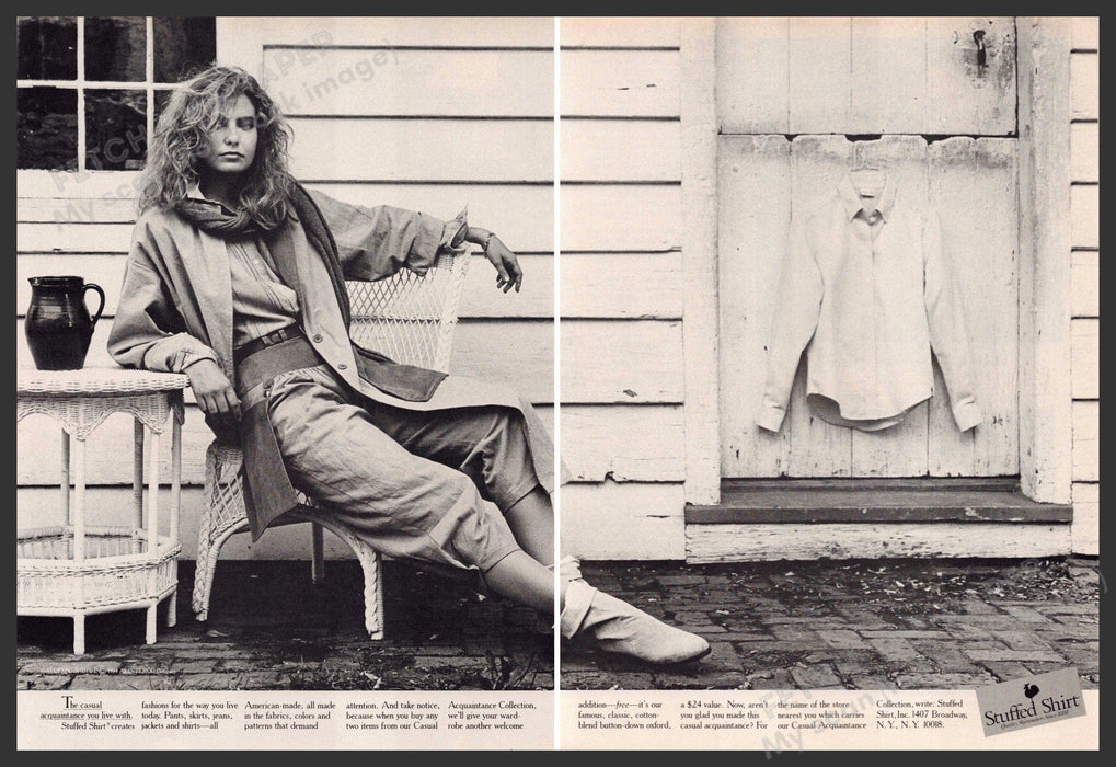 Stuffed Shirt 1980s Print Advertisement (2 pages) 1984 Relaxed Model Chair Stuffed Shirt