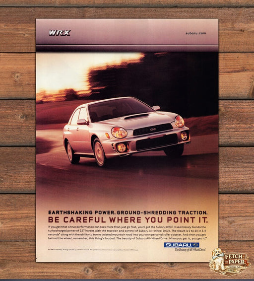 Subaru WRX Car 2000s Print Advertisement Ad 2003