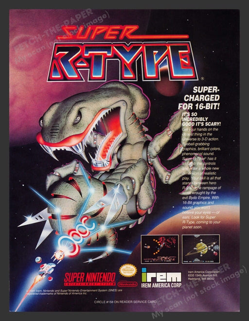 Super R-Type Video Game 1990s Print Advertisement Ad 1991