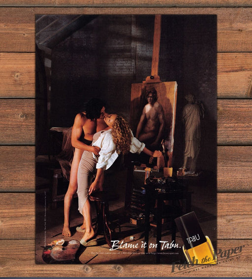 Tabu 1990s Print Advertisement Ad 1995 Bare Male Model (See Description)